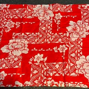 Red tropical Hawaiian Fabric 1.25 yards